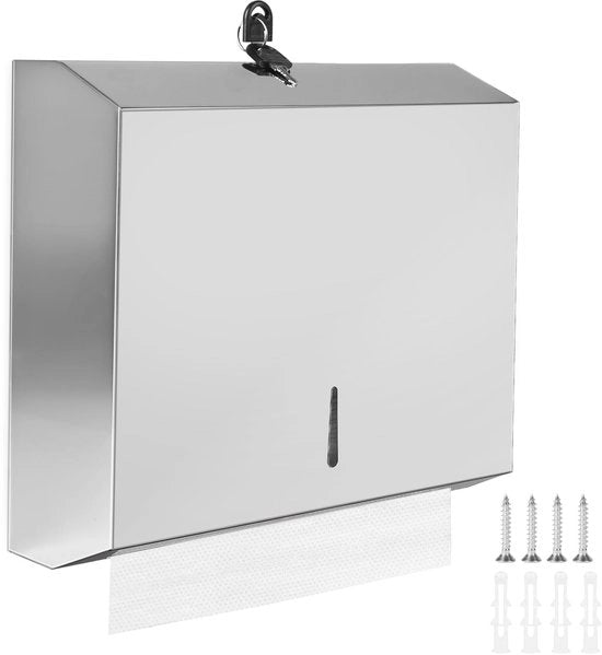 Dispensatore di asciugamani per la parete - 28,3 x 26,3 x 10 cm - Materiali resistenti al ruggine - Chiusura ermetica - Progettato per la igiene - Dimensioni durature - Montaggio facile