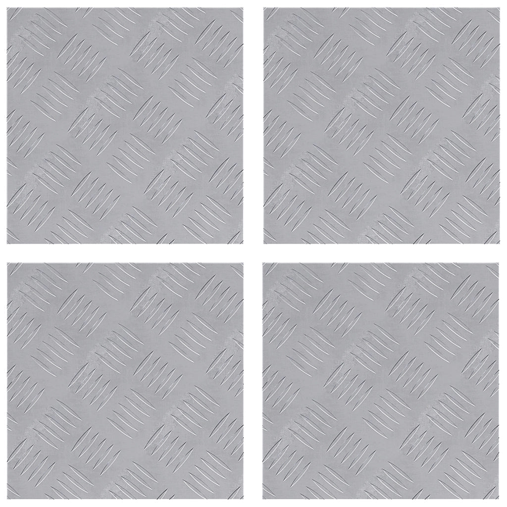 Pannelli di Alluminio a Scacchiera 4 pezzi Antiscivolo 30x30 cm