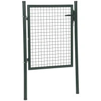 Cancello da Giardino in Acciaio con Serratura e 3 Chiavi, 97x150cm, Verde