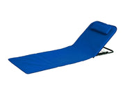Stuoia Lettino da Spiaggia Rodi 49x170x26 cm Schienale Regolabile in Tessuto Oxford Azzurro