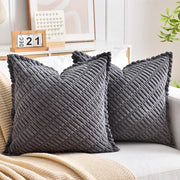 Set di cuscini copri di corduroy - 40 x 40 cm - Decorativi - Chiusura a rilievo nascosta - Design moderno