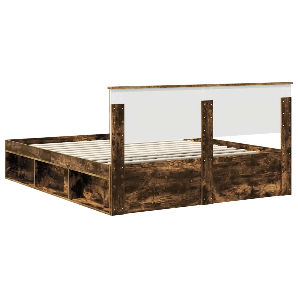 Letto matrimoniale | Letto per adulti | Struttura del letto Rovere fum¨¦ 160 x 200 cm Pino massello