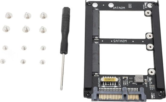 Adattatore SSD SATA III 6Gbps per 2 M.2 SATA III - Adattatore SSD per PC - Carcassa di protezione - Trasferimento dati SSD HDD - Hot Swap.