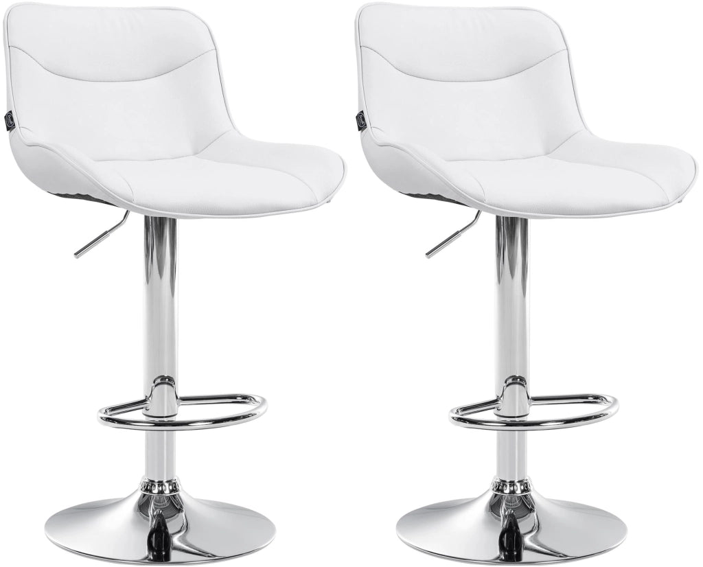 2er Set Barhocker Vonore Kunstleder chrom