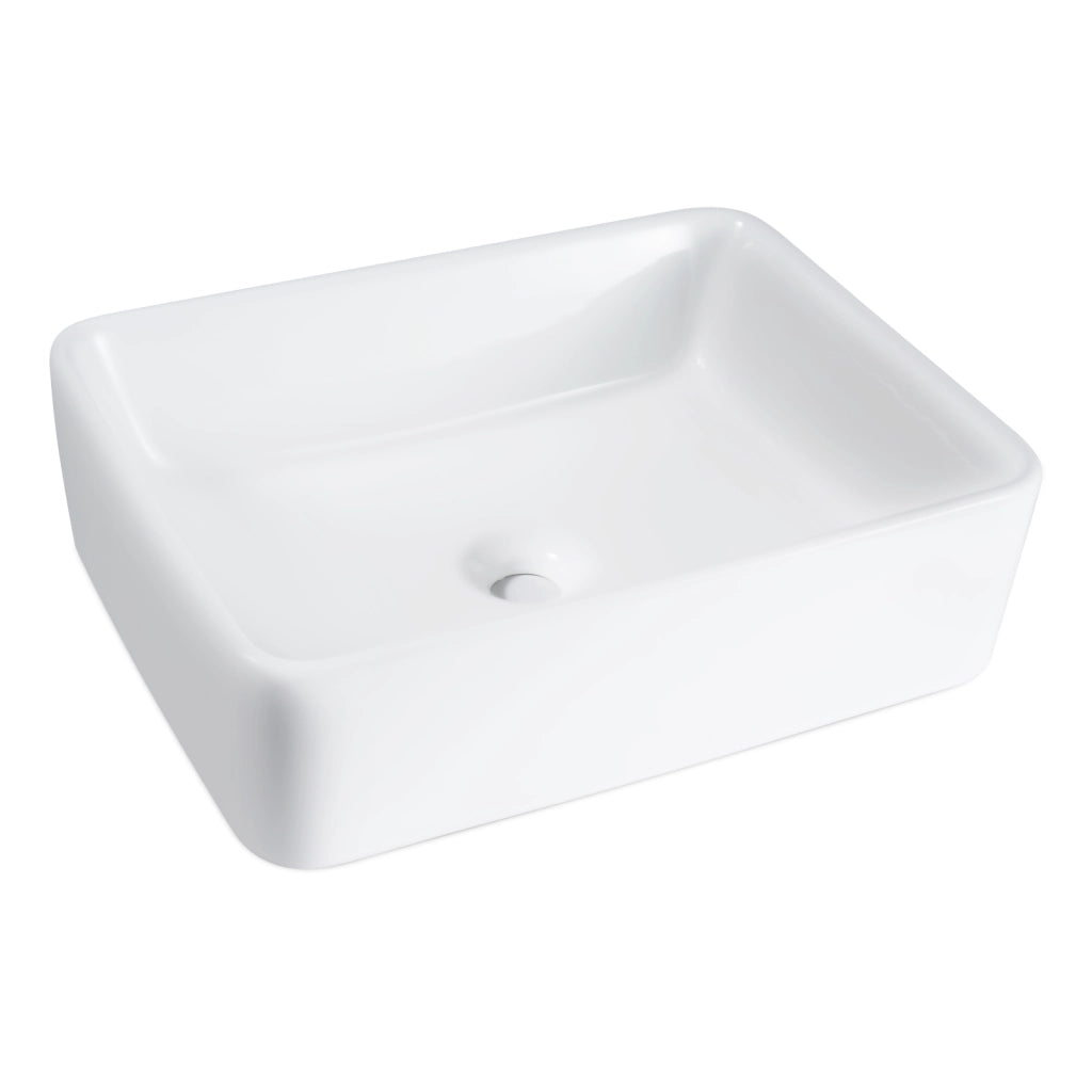 ZMH Lavandino da appoggio per bagno lavandino da appoggio rettangolare in ceramica bianca 40x30x13cm