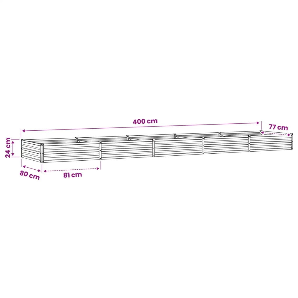 Letto rialzato da giardino Marrone legno 400 x 80 x 24 cm 8006504