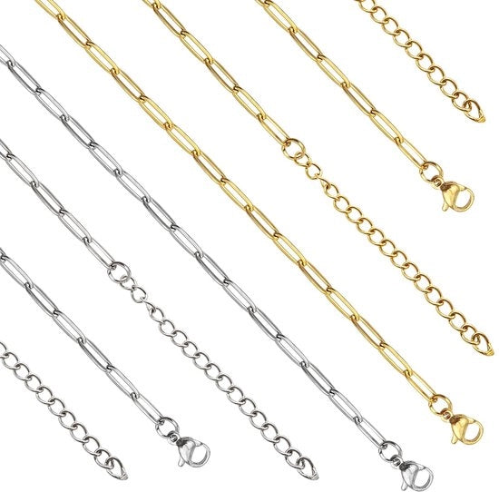 Collana a catena di alluminio inossidabile - 8 pezzi - catena a anello piccola - fermaglio a forma di granchio 10mm - collana da realizzare a casa - catena per collane