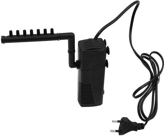 Pompa a filtro 3 in 1 - Inserita Pompa a filtro - Generatore di ossigeno - Adatta per piccoli acquari - 5W - Design silenzioso - Filtro per acquario