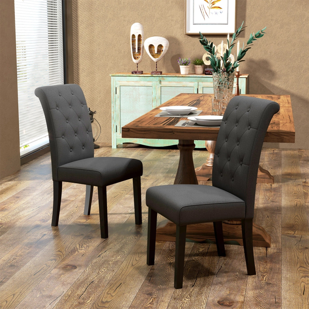 Sedia da Pranzo ¨C zephmum ¨C Grigio Scuro, Legno, 47x61x101 cm