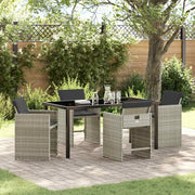 Set da Pranzo per Giardino 5 pcs Grigio chiaro polyrattan 3380707