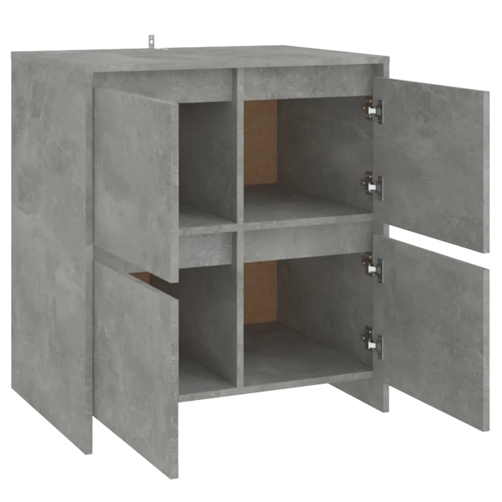 Credenze 2 pz Grigio Cemento 70x41x75 cm in Legno Multistrato 3098092