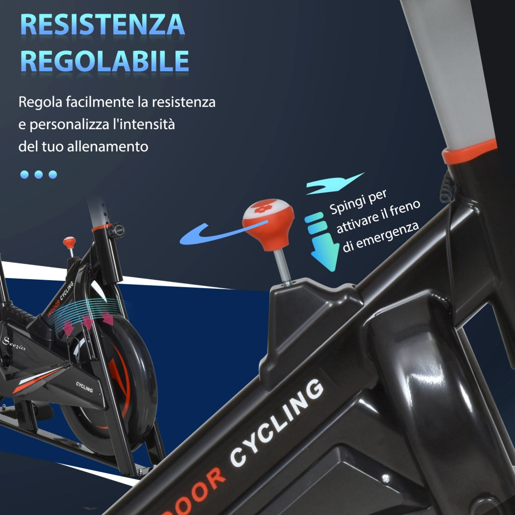 Cyclette da Casa Professionale ¨C zephmum ¨C Acciaio Nero, Volano 10kg, Capacit¨¤ 120kg