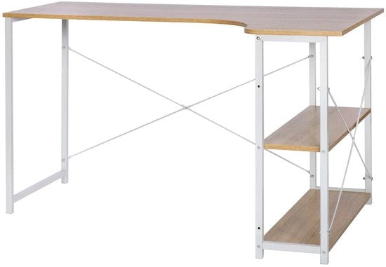 Scrivania per computer - Pannello per computer - Mobili per computer - Tavolo per laptop - Tavolo gaming - Forma L - Nero e Rosso.