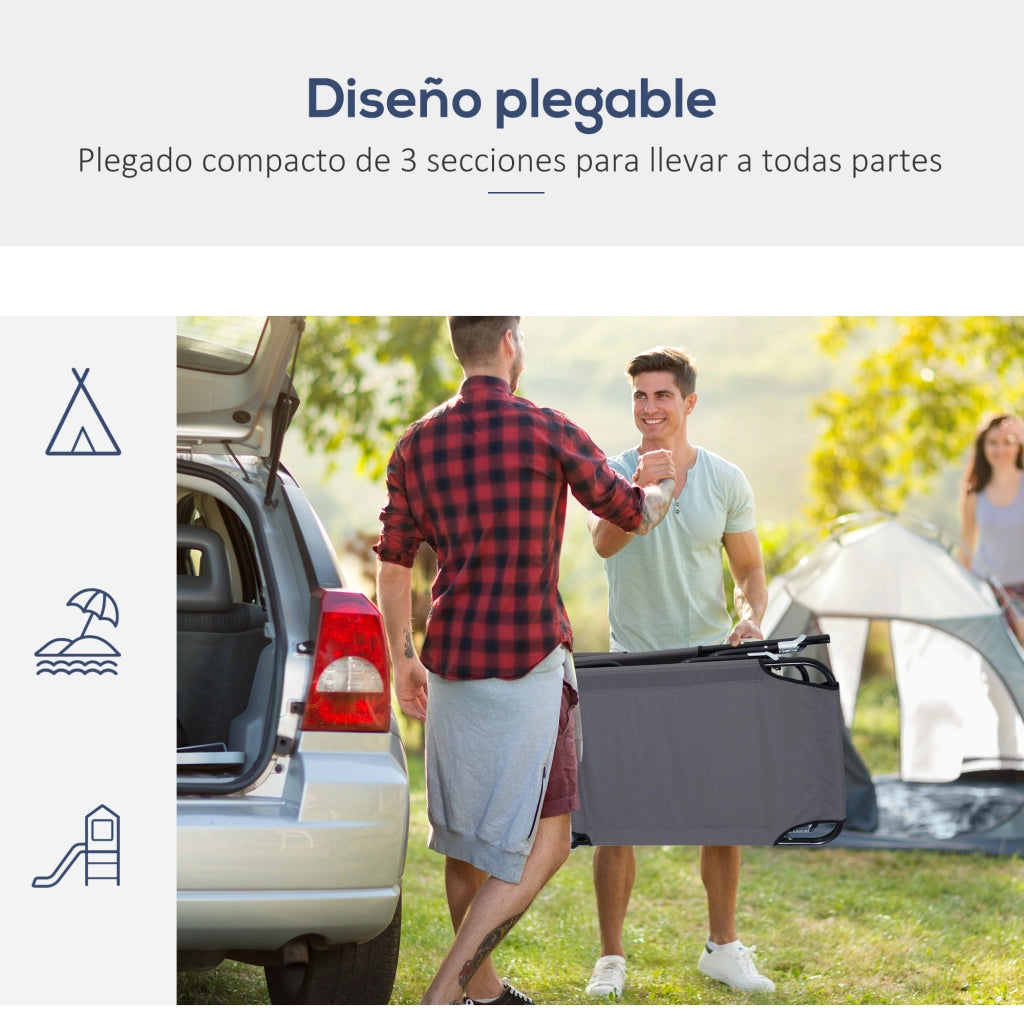 Tumbona pieghevole ¨C zephmum ¨C grigio metallo tela Oxford 190x56x28 cm