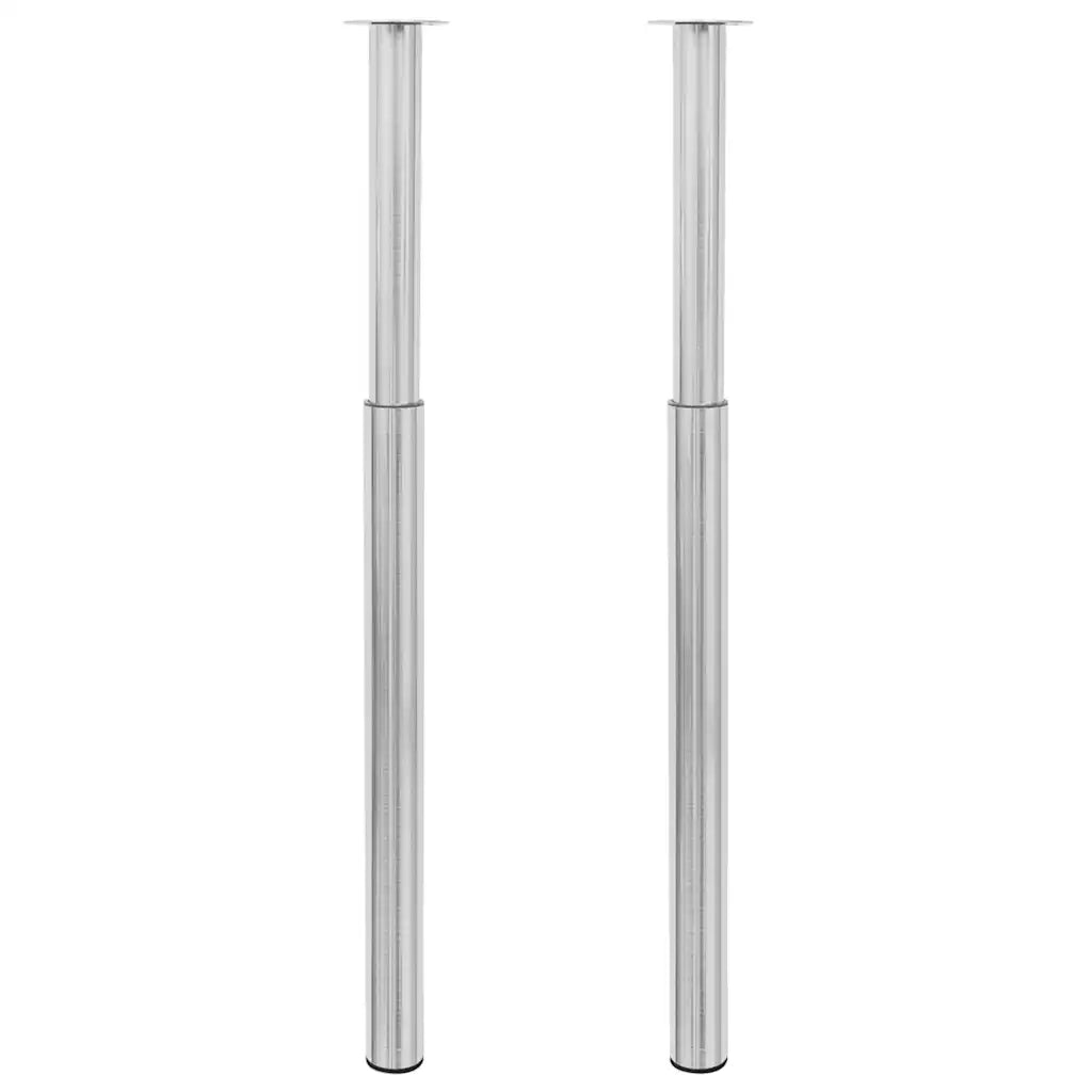 Gambe Telescopiche Tavolo 2 pz Nichel Spazzolato 710 mm-1100 mm cod mxl 77927