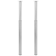 Gambe Telescopiche Tavolo 2 pz Nichel Spazzolato 710 mm-1100 mm cod mxl 77927