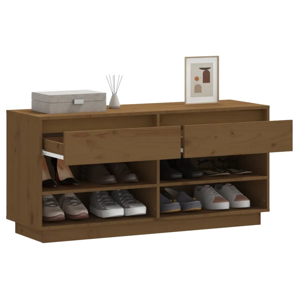 Scarpiera ambra 110x34x52 cm in Legno Massello di Pino 814447