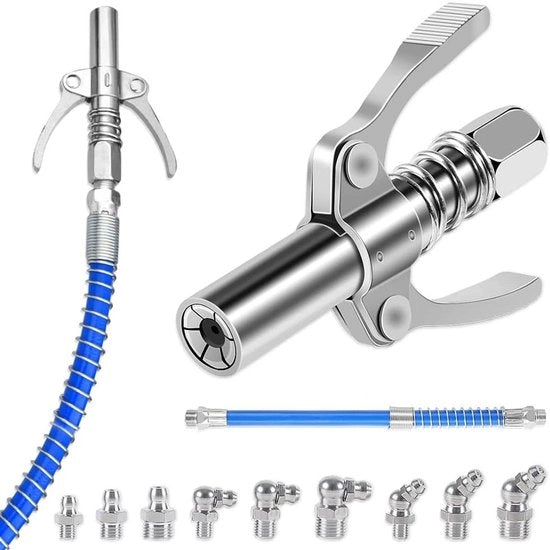 Vetspuit mondstuk con doppia maniglia G Coupler con gomiti M6 M8 M10 - maniglia ergonomico - blocco rapido - pistola a spruzzo - manutenzione - durata.