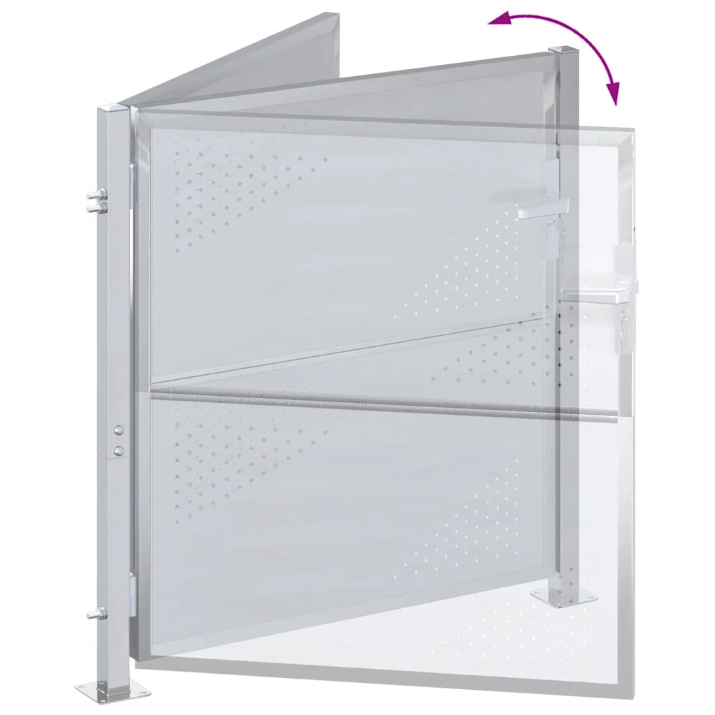 Cancello da giardino Argento 85 x 97 cm Acciaio inossidabile 3402577