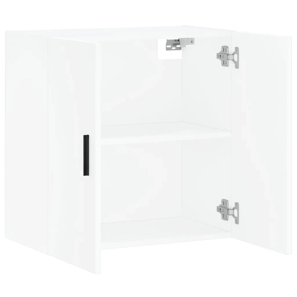 Mobiletto a muro dal design moderno con pratico spazio contenitivo 60 x 31 x 60 cm legno composito bianco 02_0048815