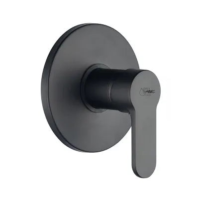 Set doccia incasso Paco nero opaco con braccio e soffione tondo 25 cm