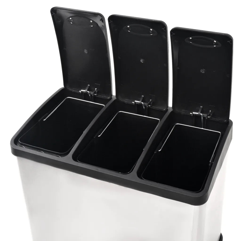 Pattumiera a Pedale per Riciclo in Acciaio Inossidabile 24 L CFW9197526