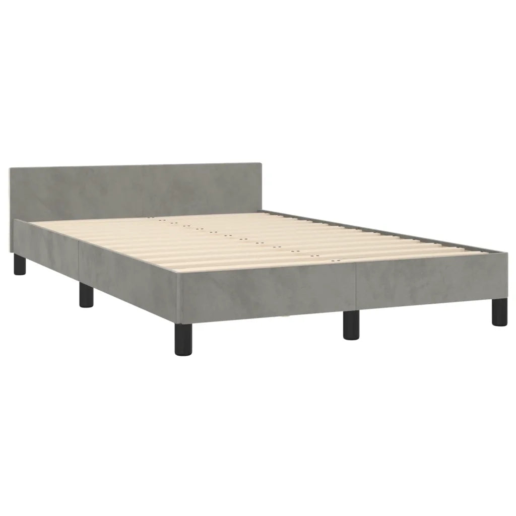 Giroletto senza Materasso Grigio Chiaro 120x190 cm Velluto