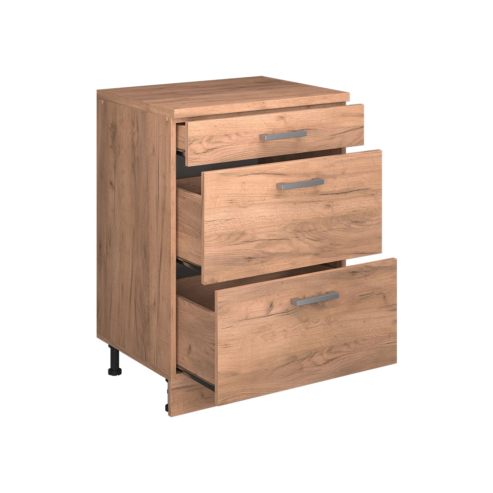 Mobile per mansarda Rion Rovere dorato/Rovere dorato 60 x 83.8 cm senza inclinazione con 3 cassetti Vicco