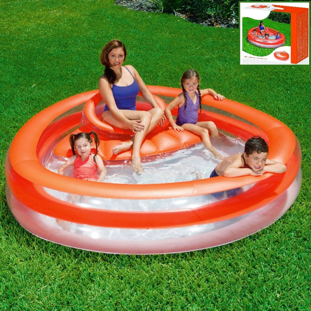 Trade Shop - Piscina Gonfiabile Rotonda Con Seduta E Schienale 232 X 229 X 63 Cm Esterno -