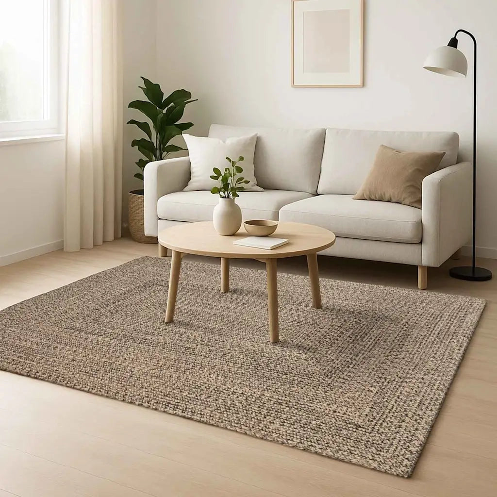 Tappeti per area Naturale e Nero 140 x 200 cm Juta