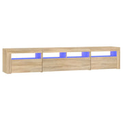 Mobile TV | Armadietto TV | Mobile Porta TV con Luci LED Rovere Sonoma 210x35x40 cm