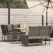 Set Divani da Giardino 3 pz con Cuscini Grigio in Polyrattan