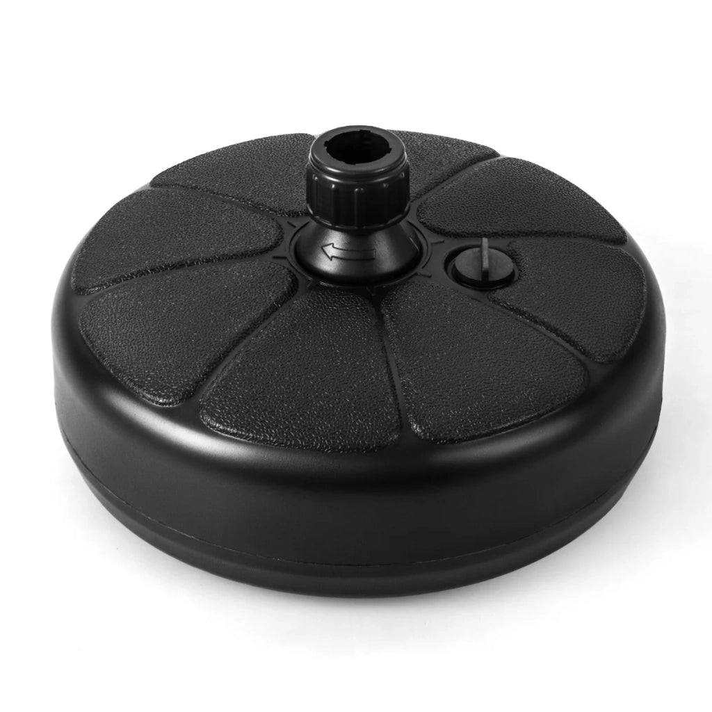 Base per ombrellone da esterno 37 x 19 cm capacità acqua 9,5 L riponibile facile da trasportare HDPE nero 20_0020536
