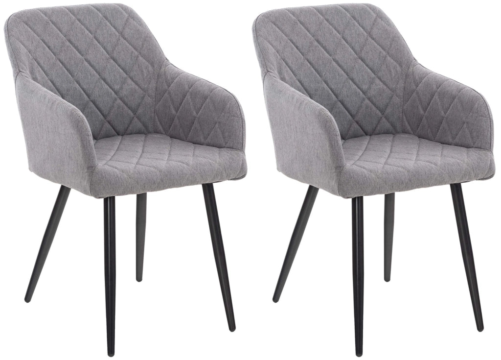 Set di 2 sedie da pranzo Shila grigio,Tessuto