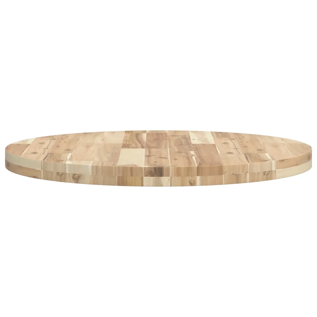Piano Tavolo Rotondo Ø70x4 cm in Legno Massello di Acacia 4008691