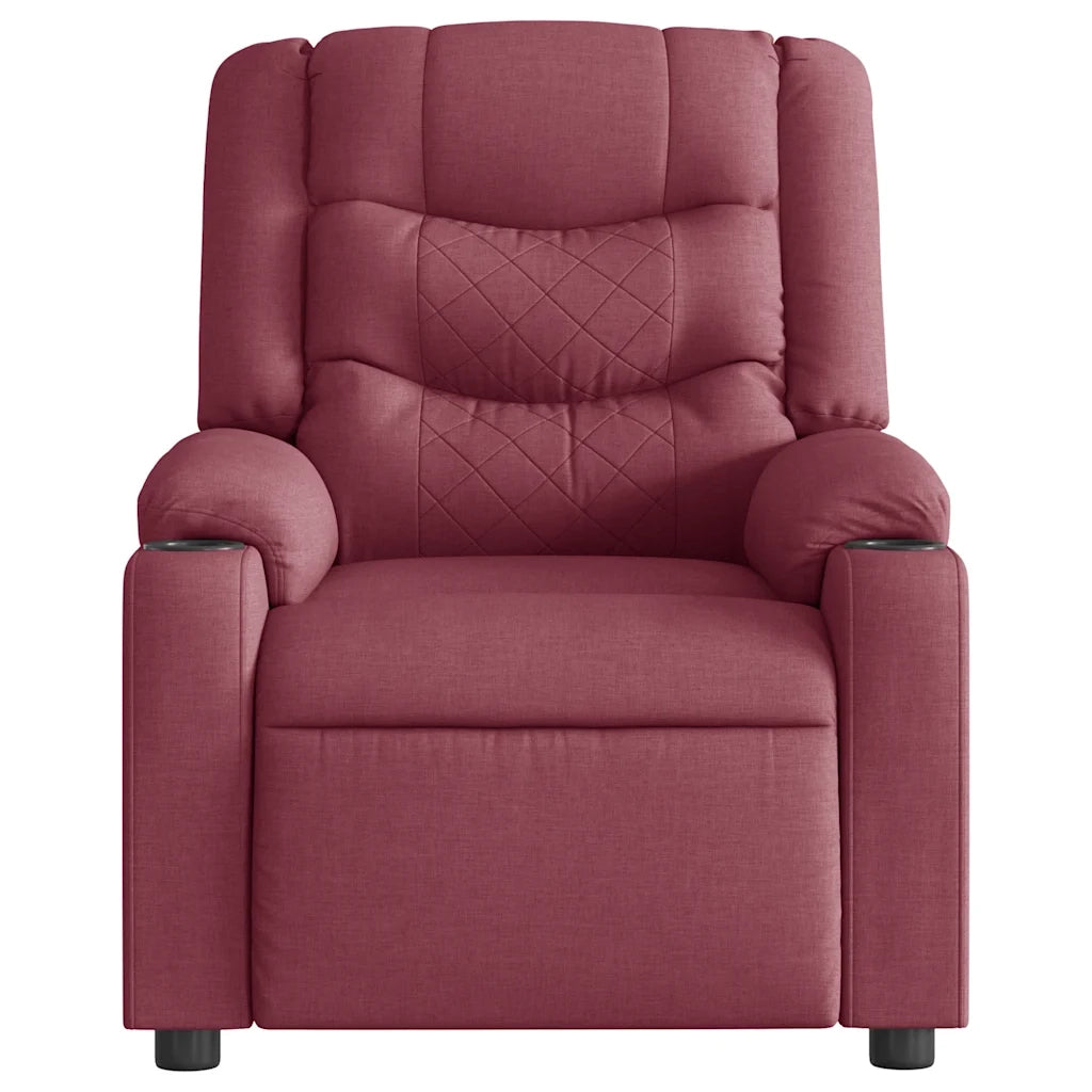Poltrona Elettrica Reclinabile Rosso Vino in Tessuto 3310247