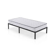 Struttura Letto Pieghevole in Metallo con Materasso Rete a Doghe 90x190 cm Nero Letto per Ospiti 6 Gambe 10 Doghe