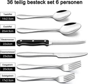 Set di utensili, lustra specchiatura acciaio inossidabile, resistente all'acqua del lavastoviglie / Salute e durata 36 pezzi