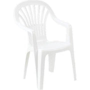 SEDIA ZENA + BRACCIOLI PROGARDEN  PP BIANCO CM 55X56 H.CM 90