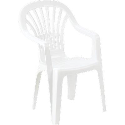 SEDIA ZENA + BRACCIOLI PROGARDEN  PP BIANCO CM 55X56 H.CM 90