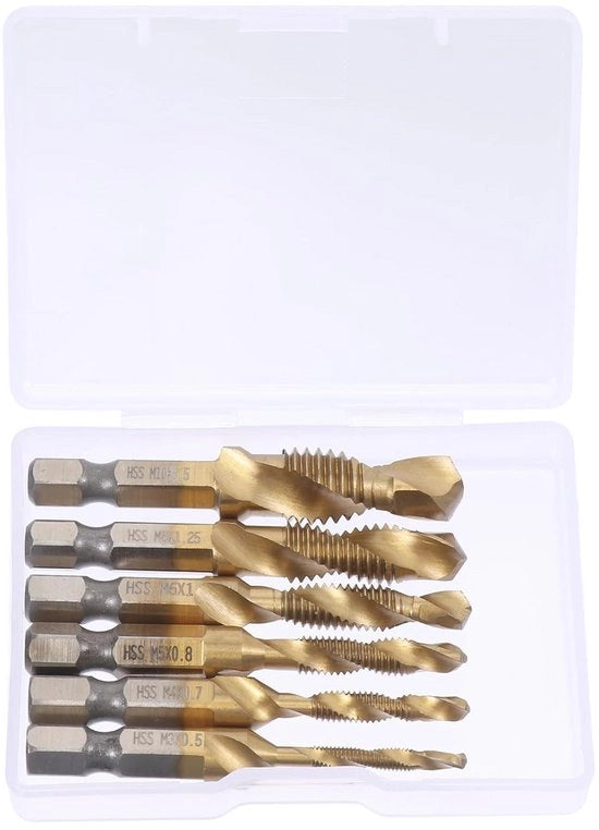 Set di viti a segno per acciaio con 6 punte per lavorazioni precise e precisione - Kit di combinazione per viti a segno con scatola di attrezzi