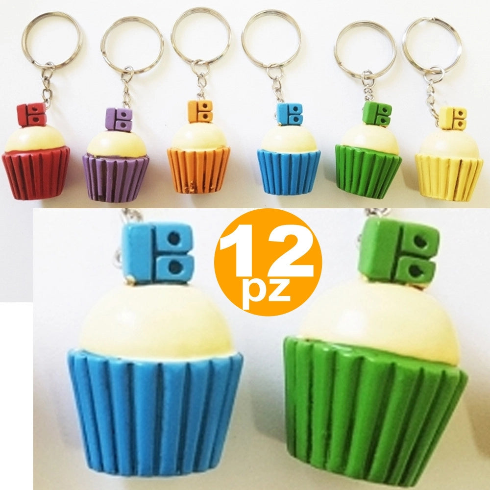 Trade Shop - Set Bomboniere Cup Cake Dolci Per Festa Compleanno 18 Anni Ceramica Porta Chiave -
