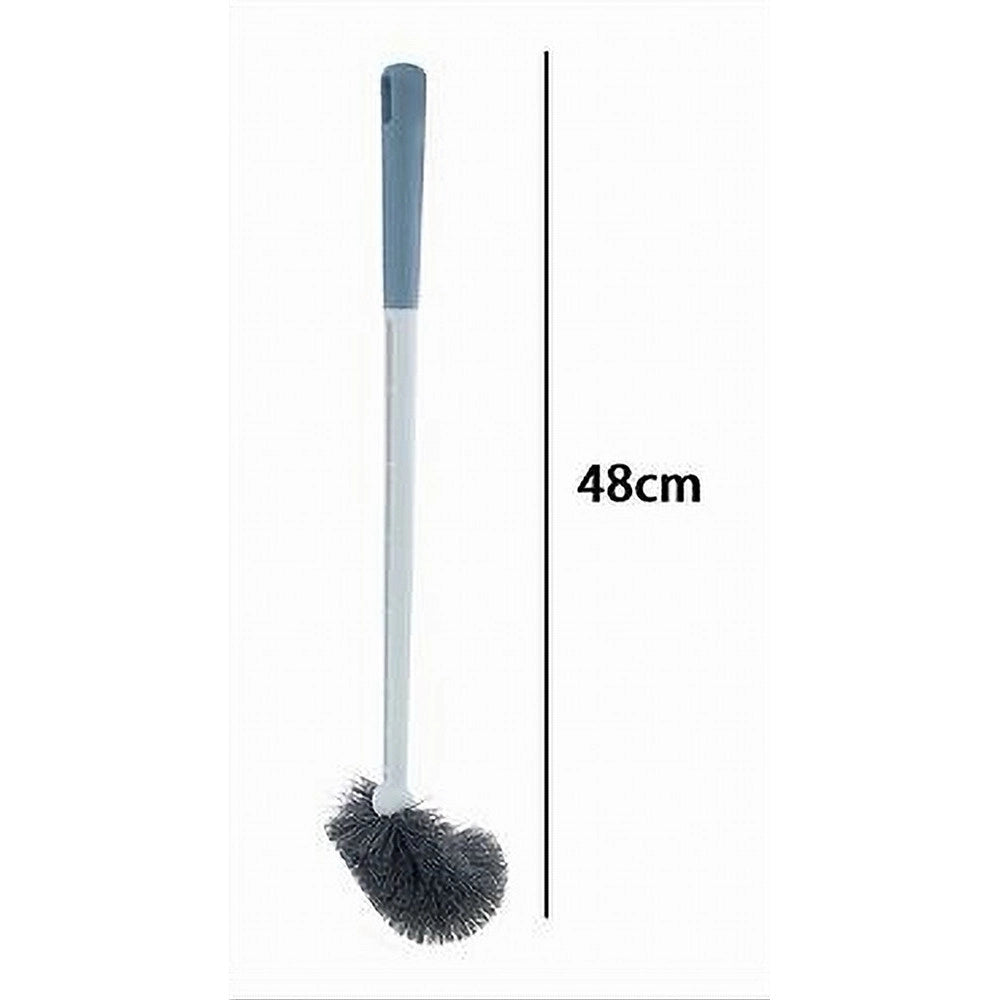 Trade Shop - Scopino Wc Spazzola Design Curvo Pulizia Bagno Manico Lungo 48 Cm Con Foro 87617 -