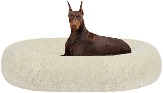 Cuscino per Cani Rond Culla per Cani e Gatti Donut Knuffel per Cani, Piuma per Cani, 120 cm di Diametro, Beige