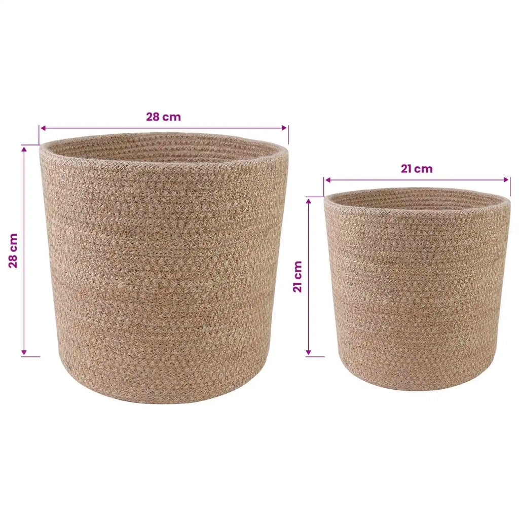 Set di Vasi per Piante 2 pcs Naturale Ø 28 x 28 cm 42012239