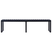 Panchina da Giardino-Panca da esterno 180 cm in Pannello PS Nero