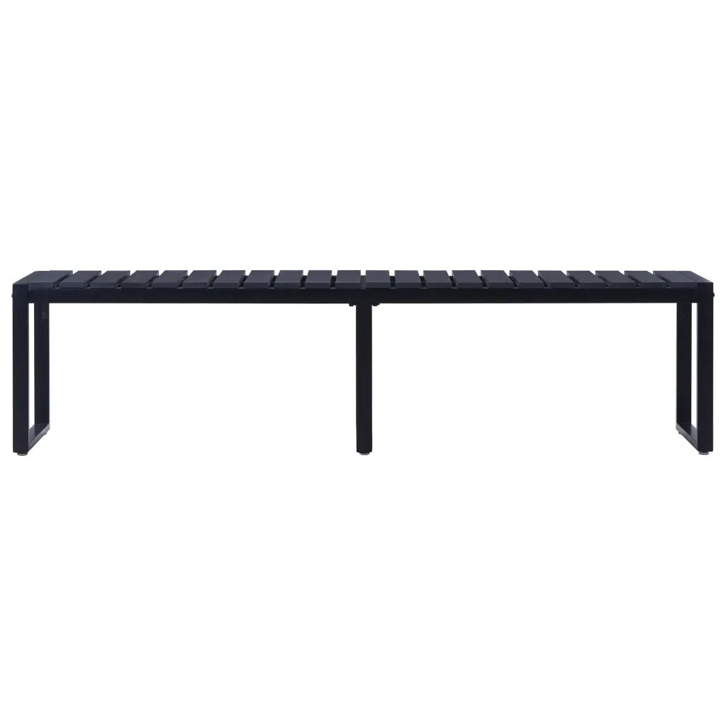 Panchina da Giardino-Panca da esterno 180 cm in Pannello PS Nero