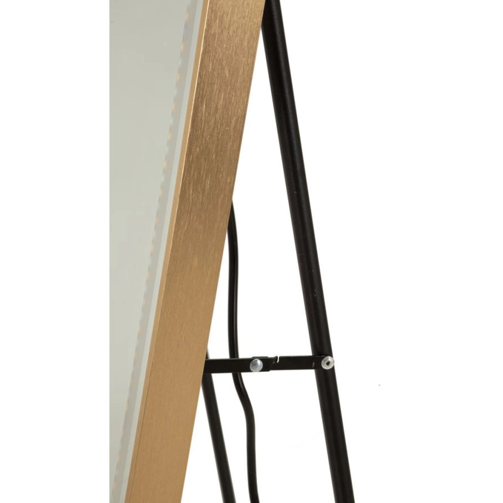 Specchio da terra LED Simple rettangolare con cornice oro 57x166 cm