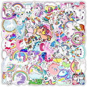 Etichette Decalcomanie 50 pezzi - Etichette in PVC idrorepellenti - Etichette con tema Unicornio/Graffiti - Etichette per Auto/Moto/Fiat - Ideali come regalo - Decorative Etichette per Auto, Moto e Bicicletta