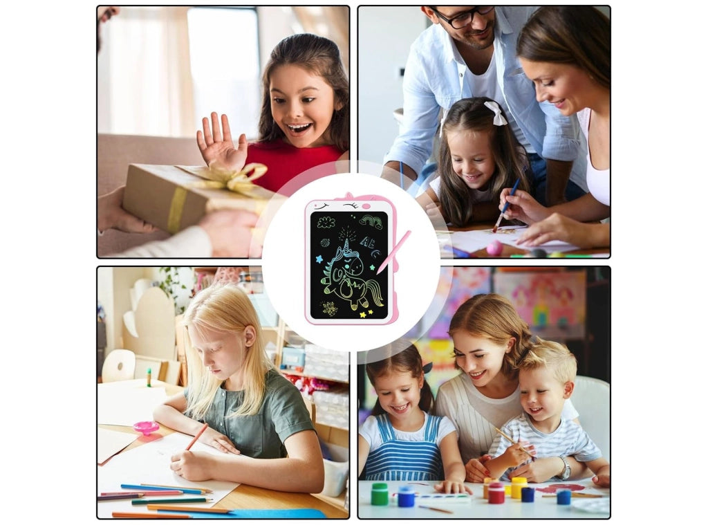 Lavagnetta LCD da Disegno 8.5 Pollici Portatile con Penna e Pulsante di Blocco Ewriter Digitale Scrittura Grafica per Bambini Unicorno Giocattolo